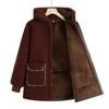 Mother's Autumn and Winter Clothes Lamb Fleece Padded Jacket Women's Women's Plus Velvet Thick Granular Fleece Padded Jacket