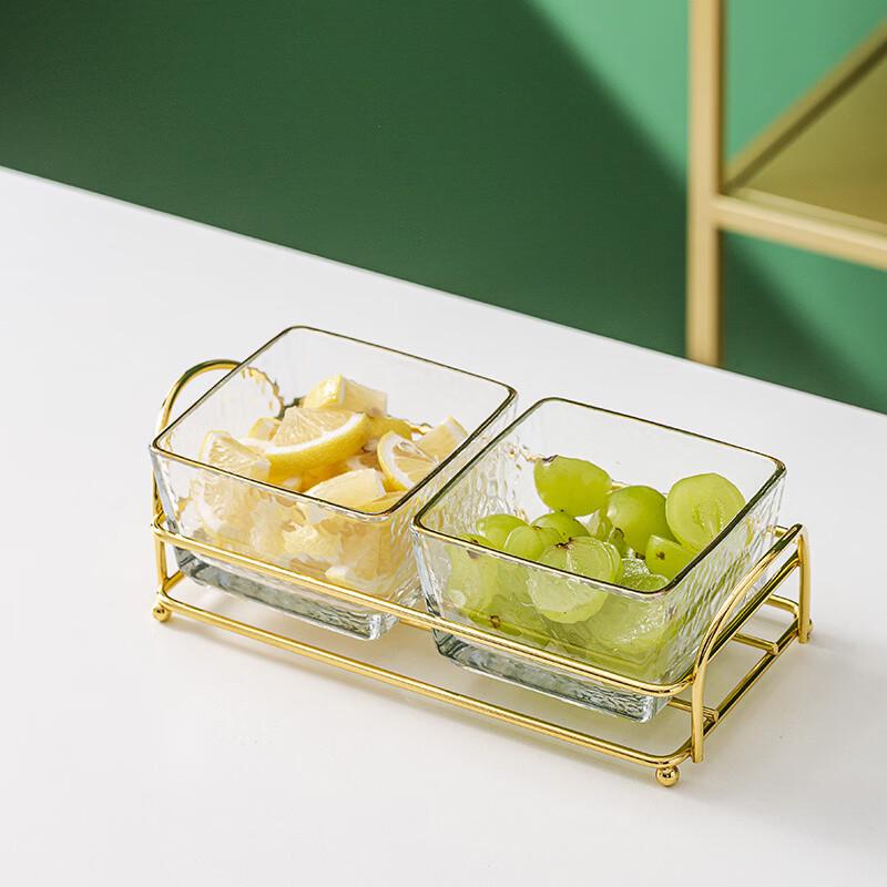 WUHE Glass Divided Serving Plate with Lid