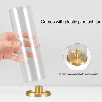 Incense Burner with Transparent Cover Incense Stick Holder Ash Catcher Tray Home Office Desktop Yoga Meditation Decoration