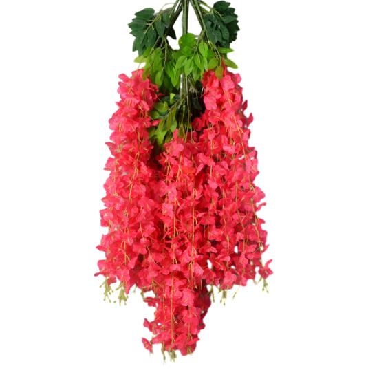 Artificial Wisteria Flower Hanging Garland Faux Silk Hanging Flower Strings Fake Wisteria Flower Vine for Wedding Garden Background Decor