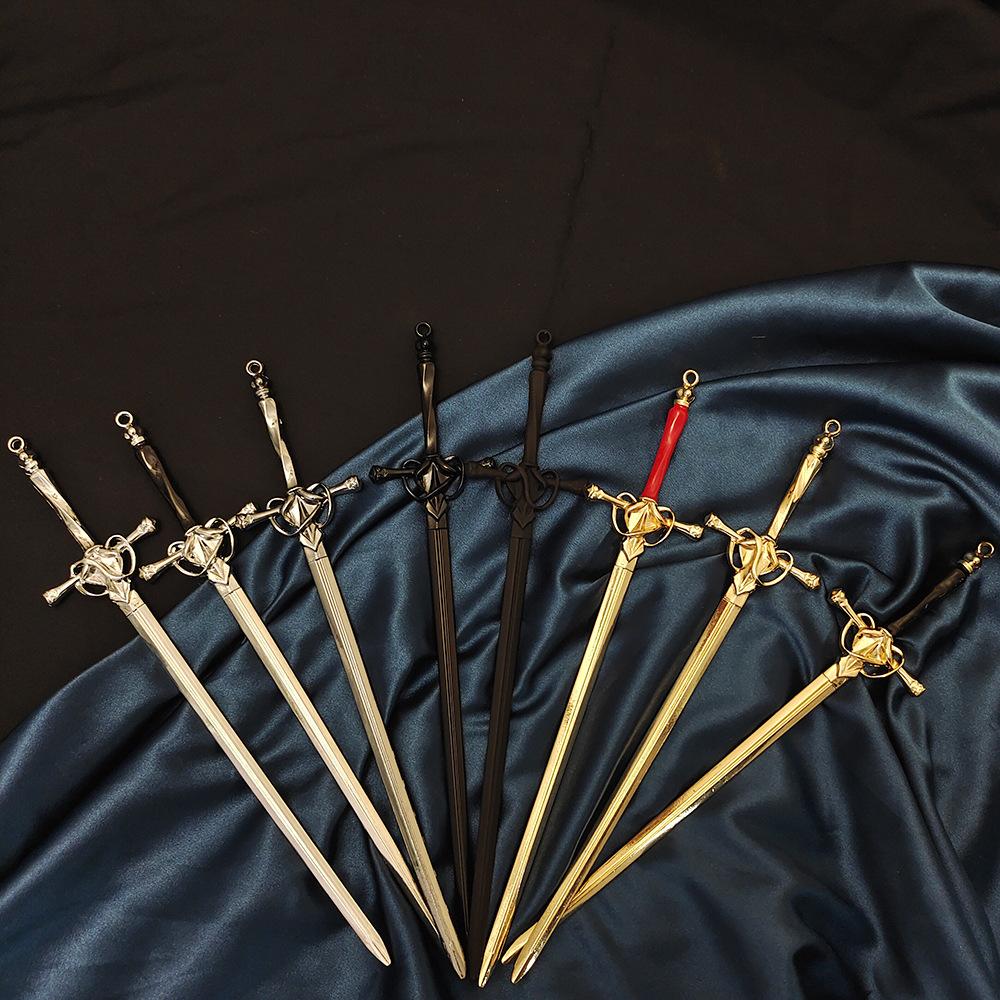 Vintage Chinese Hair Stick with Long Lasting Sword Elegant Pendant Alloy Hair Chopsticks for Cheongsam Han Clothes Dress