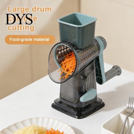 Suction Base Vegetable Slicer Handheld Roller Shredder Stainless Steel Blades Safe Food Processor Multi-Function Kitchen Gadget for Julienne