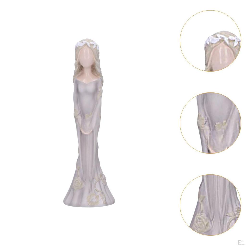 Lady Figurine Arts Gifts Collectible Resin for Dinning Room Bedroom Tabletop Gray