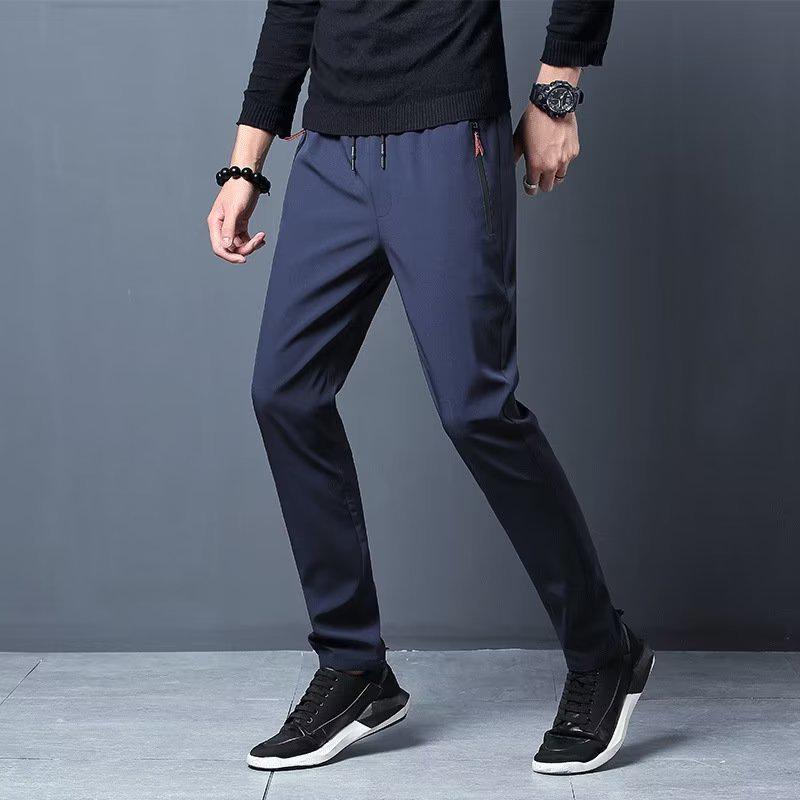 Men's Summer Ice Silk Slim Straight Stretch Pants