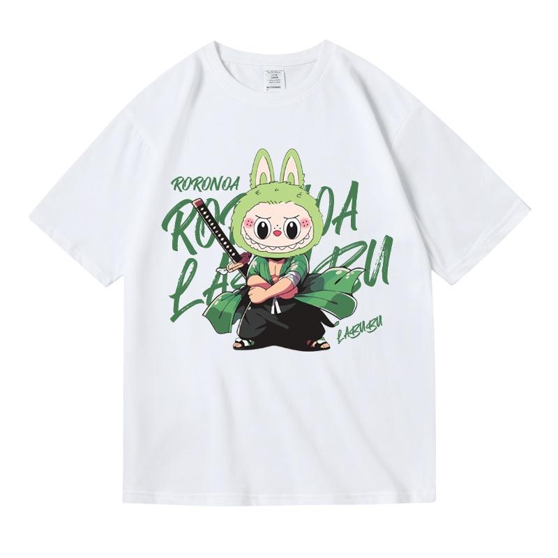 Labubu Studentské Volné Kreslený Potisk Dětská Trička Léto Všestranný Top Chlapecké Dívčí Tričko