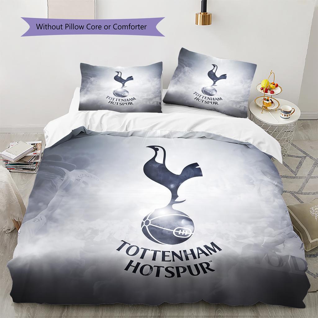 Tottenham Hotspur FC Pattern Bedding Home Decoration Birthday Gift (1 * Duvet Cover + 2 * Pillowcase, Without Core)