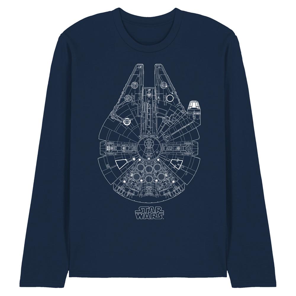 Star Wars Unisex Adult Millenium Lines Long-Sleeved T-Shirt