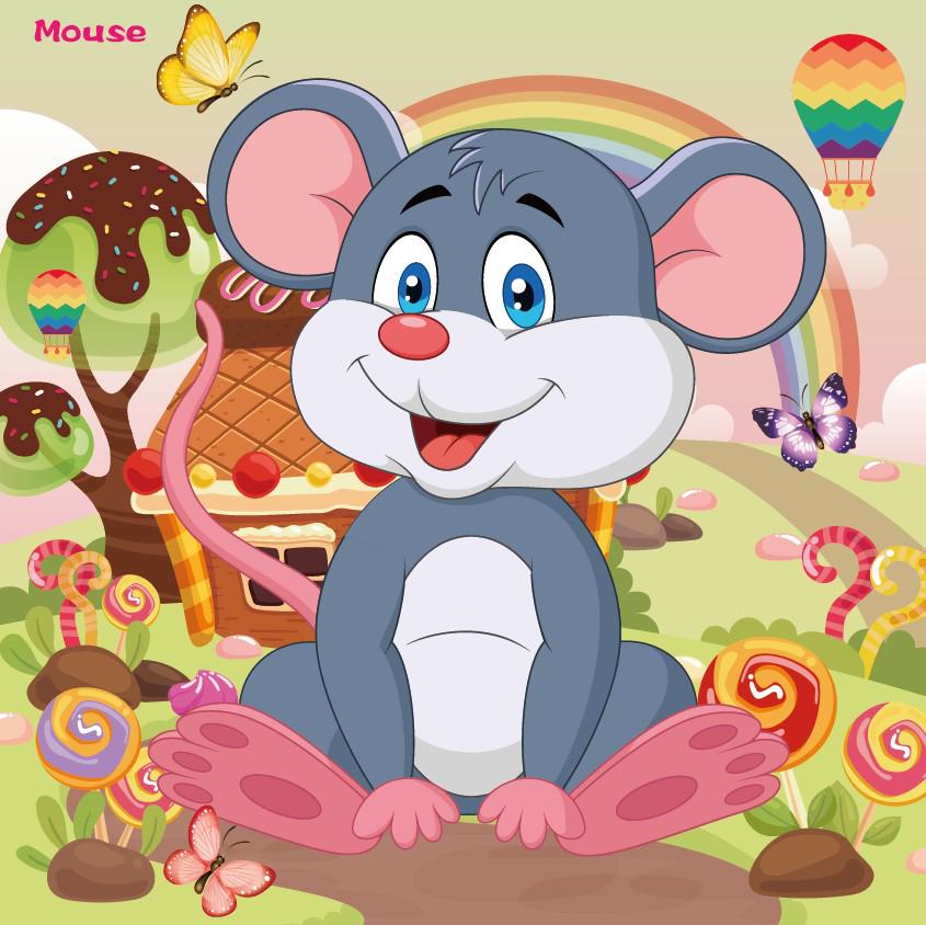 20-Piece Wooden Kids' Puzzle Board - Cartoon Animals