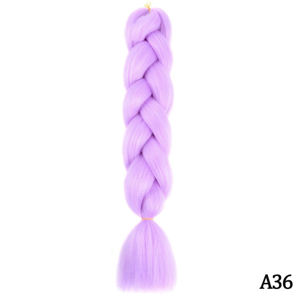 Jumbo flette 24 tommer syntetisk flette hår Ombre Jumbo hårforlengelse for kvinner DIY hårfletter Rosa Lilla Gul Grå