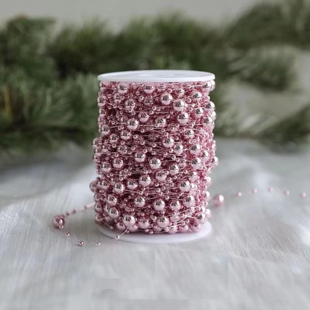 New 10M/Roll Pearl Chain DIY Christmas Decorations Chain Bead String Christmas Tree Pendant For Home Room Decor