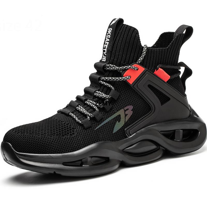 Fashion Lightweight Safety Shoes for Man Breathable Work Safety Boots with Steel Toe Fashion Work Shoes Men Anti-stab Anti-smash Sneaker