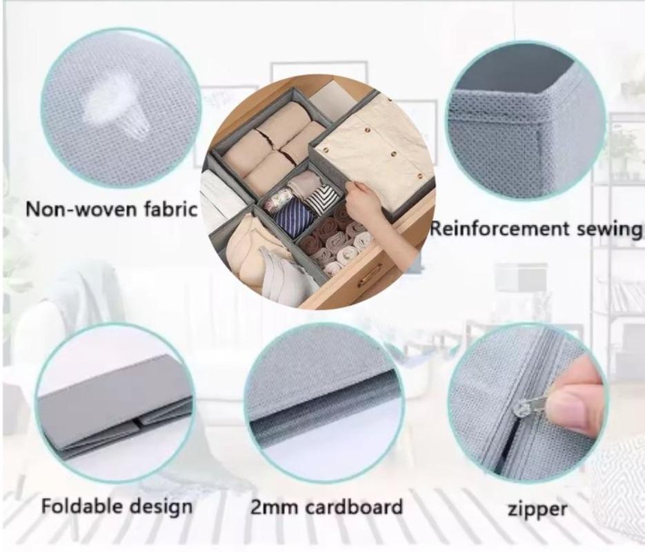 Underwear Organizers Foldable Clothing Storage Bedroom Multi-Function Underwear Clothes Sock Organizer Home Use Fabric Material