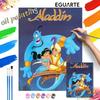 Aladdin Oil Paint by Numbers Painting Kit Handmade Diy Home Decor Gifts, Classic Movie Wall Art Set for Living Room Decor Wall Art