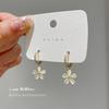 Cat's Eye Stone Cat Eye Hoop Earrings Flower Daisy Drop Earrings Huggie Earrings  Women Girls