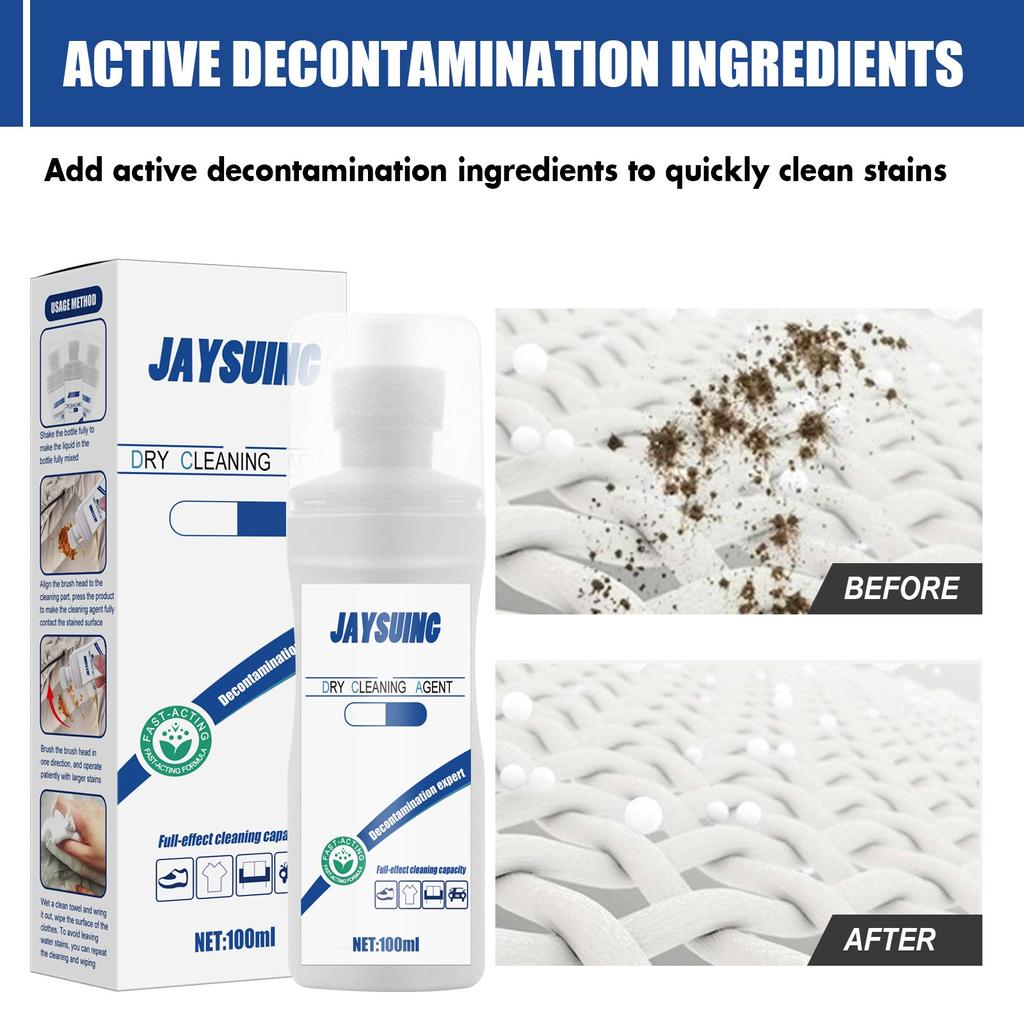 Multi-purpose Waterless Clothing Cleansing Foam Rinse-Free Agent Liquid 100ML