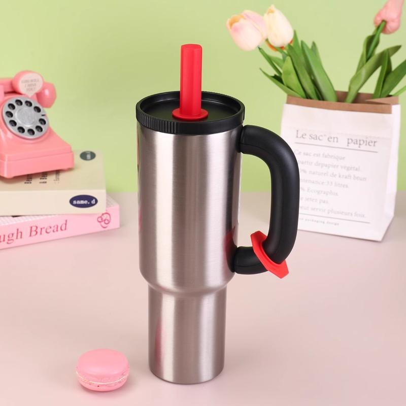 40Oz 304 Stainless Steel Straw Insulated Ice Cup Large Capacity Thermal Mug Tumbler With Handle Stylish Insulated Coffee Cup