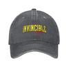 Cappellini da Baseball Invincible Bloody Logo Uomo Donna Cappelli Lavati in Denim Usurato Cartoni Animati Anime Cappellino Vintage da Esterno per Corsa Snapback