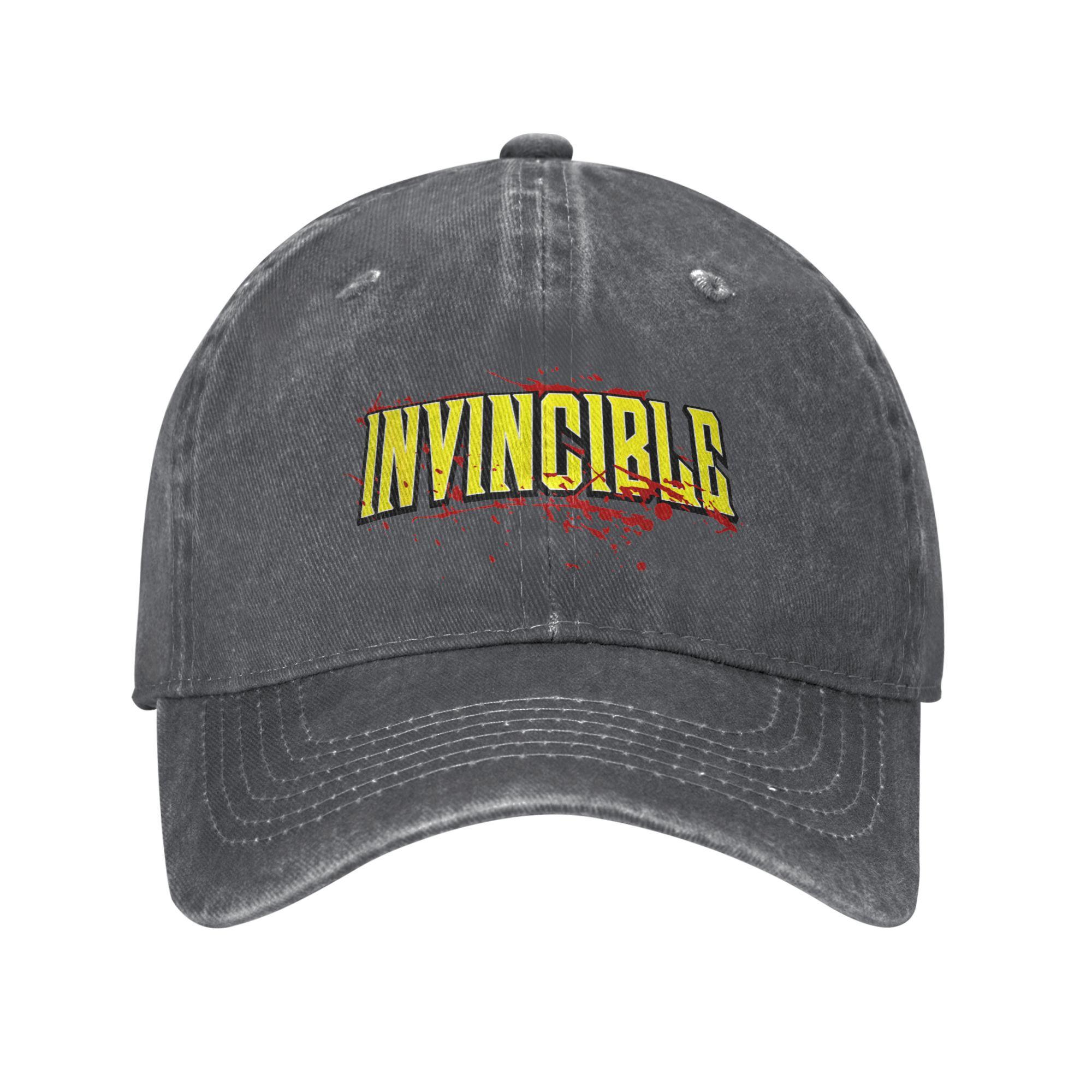 

Invincible Bloody Logo Unisex Women Baseball Caps Anime Cartoon Distressed Denim Washed Hats Cap Vintage Outdoor Running Snapback Adjustable