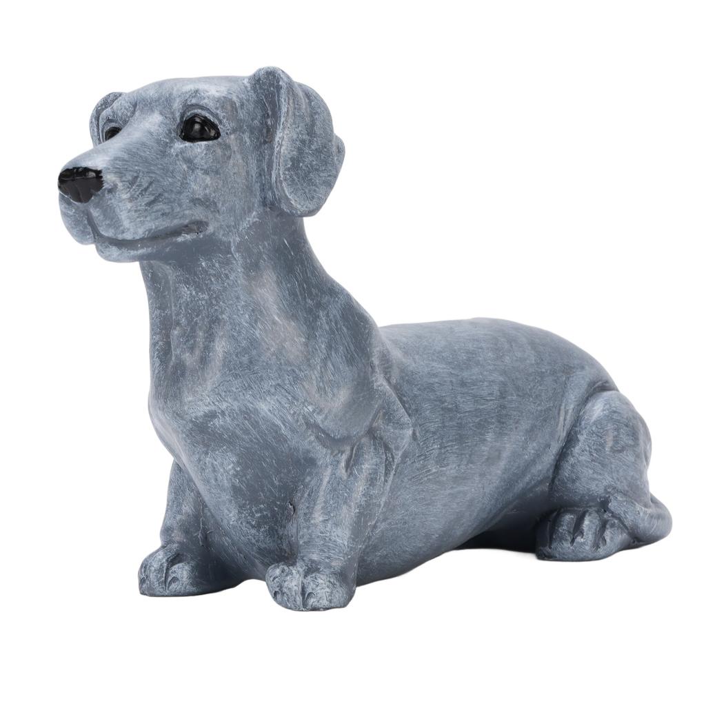Dog Sculpture Resin Vivid Details Cute Dog Statue Animal Figurine for Bedroom Garden