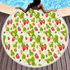 Sweet Cartoon Strawberry Round Beach Towel,Polyester Sand Resistant Beach Blanket,Soft Absorbent Quick Dry Pool Towel Picnic Mat