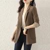 Spring and Autumn New Blazer Women's Casual Versatile Loose Design Top Solid Color Long-sleeved Suit