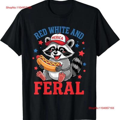 Red White And Feral Funny 4th of July Humor Kids America T Shirt Vintage Washed Graphic Soft Unisex Versatile Stretched