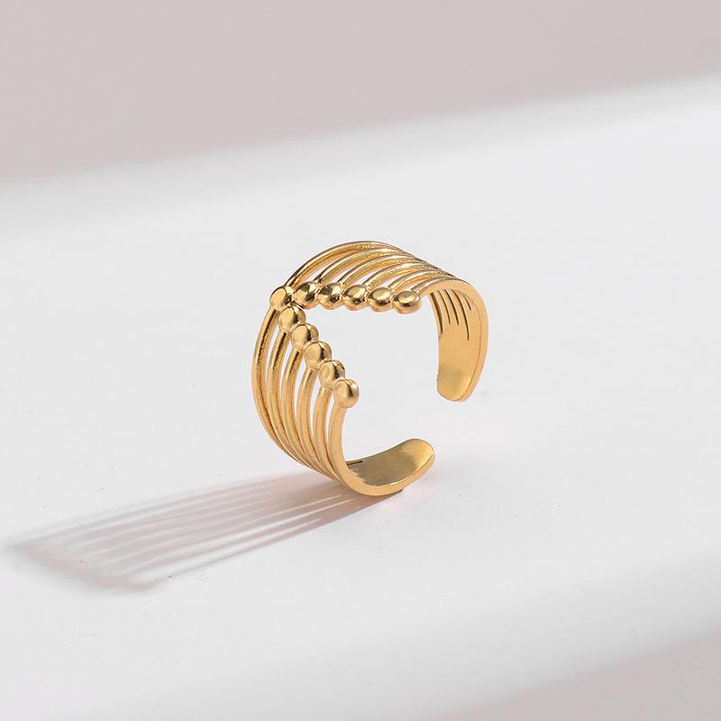 Korean-Style Geometric Titanium Steel Adjustable Index Ring