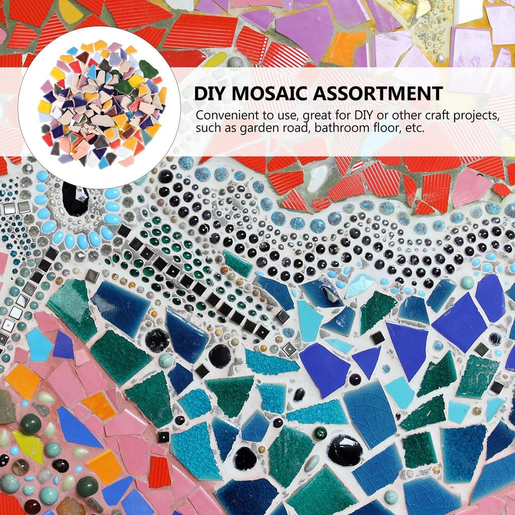 Ceramic Mosaic DIY Handmade Mixed 200g Tiles, Crafts, Handmade, Original, Beads, Colors,