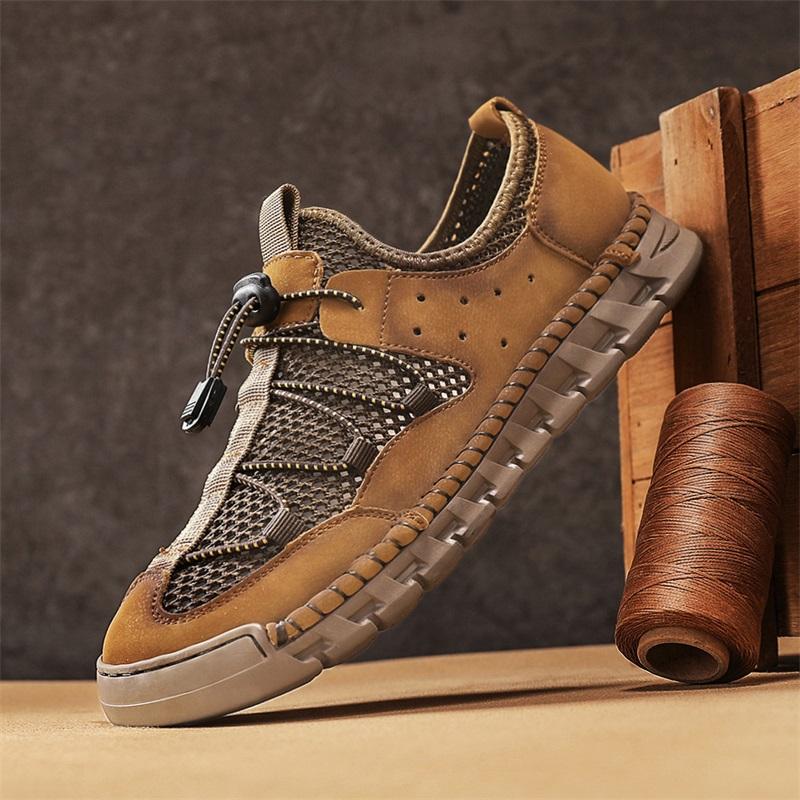 Fashion New Breathable Summer Mesh Shoes Outdoor Lace-up Sneakers Camping Shoe for Men Walking Multi-function Sports Footwear Trainers