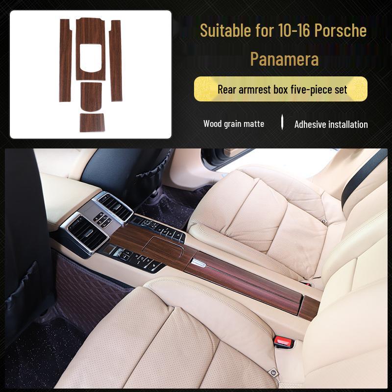 Carbon Fiber Panel Decor Sticker for 10-16 Panamera Front Passenger Side - Imitation Peach Wood