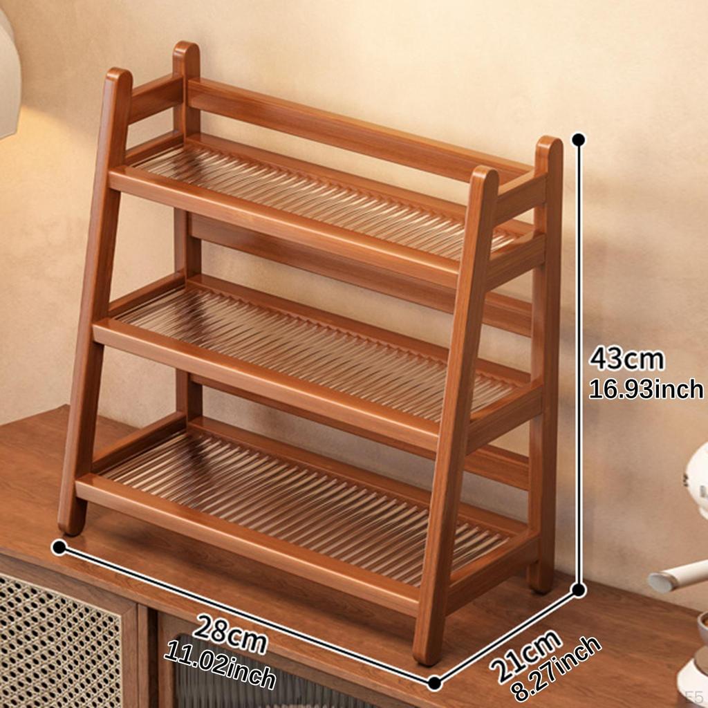 Bamboo Coffee Organizer Stand for Syrup And Mug Display On Kitchen Counter