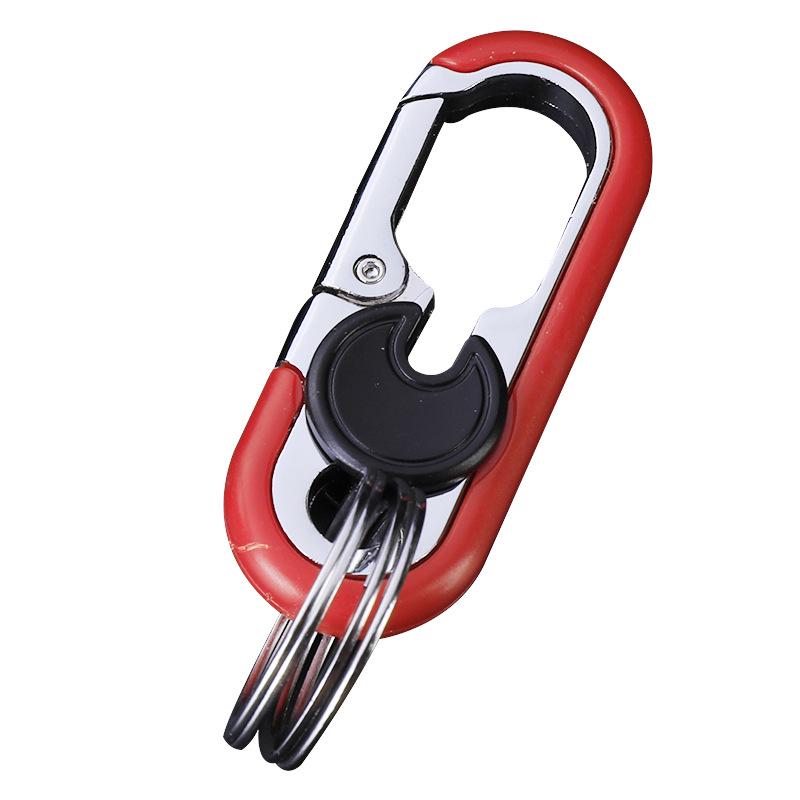 

Стильний металевий брелок з подвійним кільцем для чоловіків - Захист від втрати, тримач для автомобільних та ділових ключів