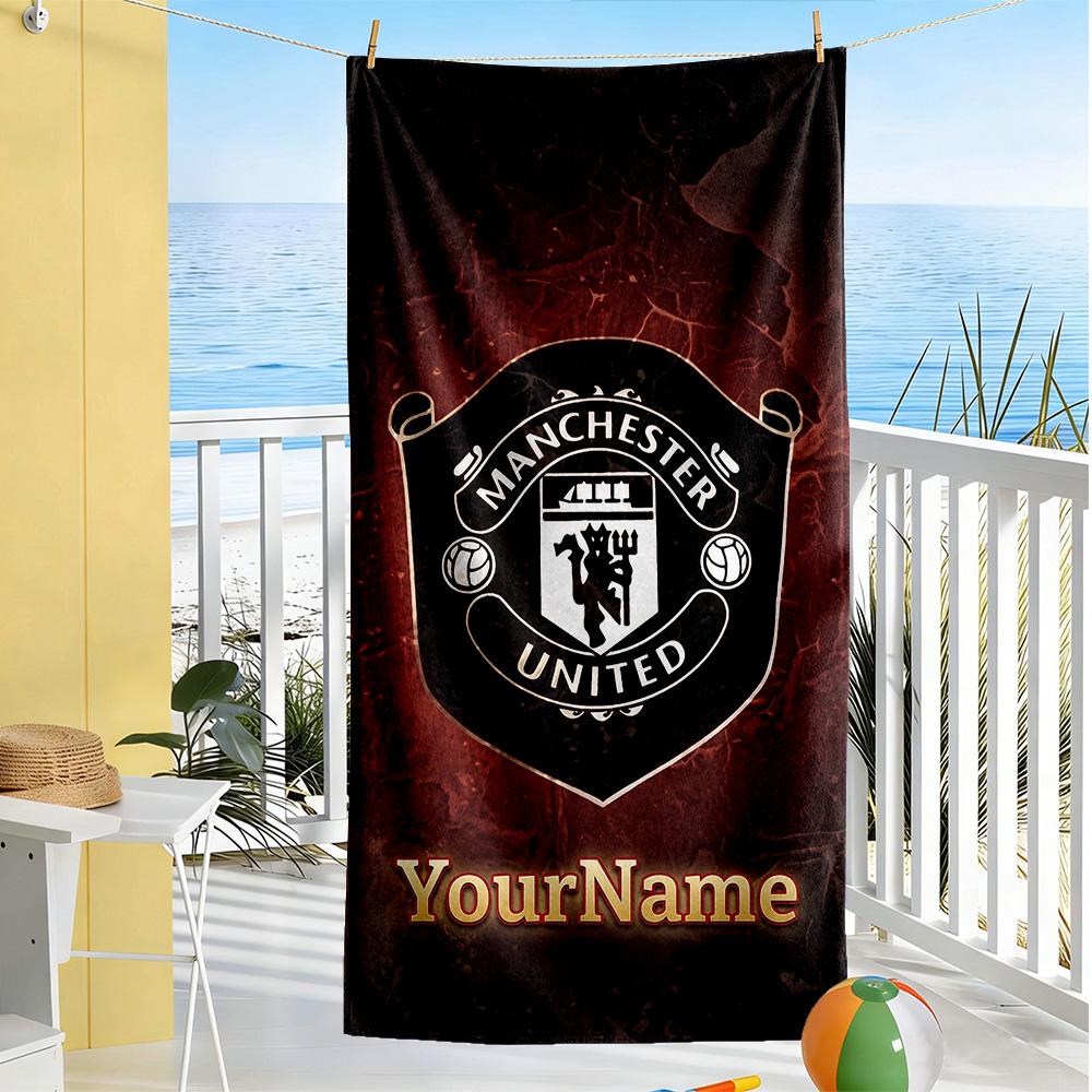 Manchester Personalized Name Beach Towel Soft Durable Quick-Dry Suitable for Sports Travel Swimming Yoga Bathroom Beach And Pool