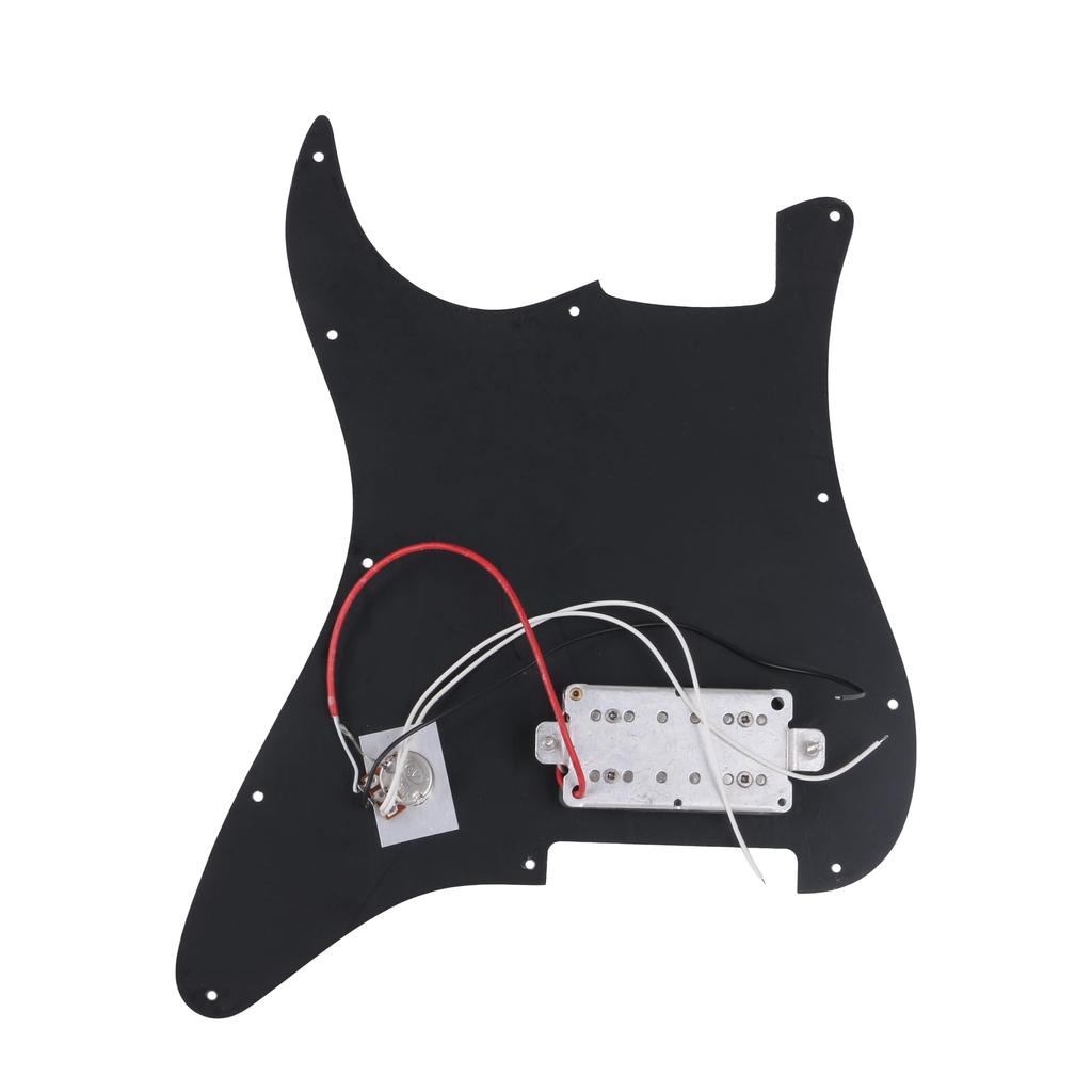 Yibuy Black Metal PVC Pickguard for 1 Humbucker Electric 3 Layers with 11 Mounting Easy Repair Noiseless & Pre-Wired Guitar, Holes, Process,
