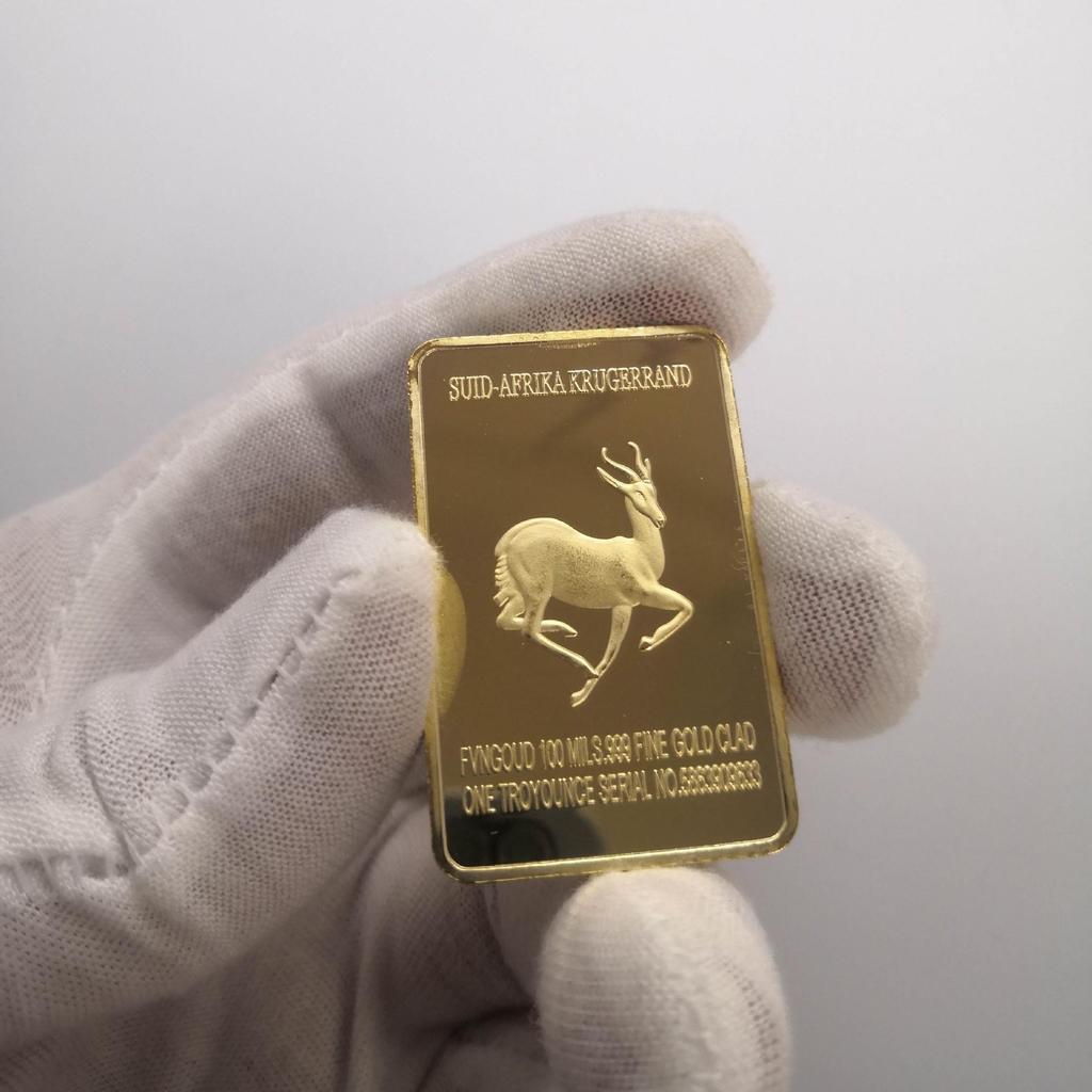 South African National Treasure, Lion Commemorative Coin, Gold-plated Block, Coin, Gold Coin, Square Commemorative Block, Elk Coin, Metal Mirror Block