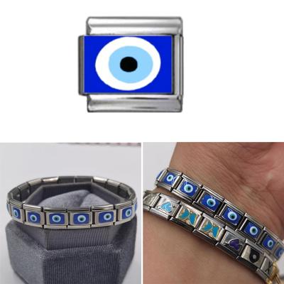 Blue Eye Italian Charm Link Bracelet Jewelry Making Part Module Accessaries Modular Bracelet Making Supplies for Jewelry