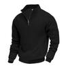Half-zip Sweatshirt for Men Autumn/Winter Jacquard Small Check Pattern Stand-up Collar Casual Pullover Large Size Sweatshirt