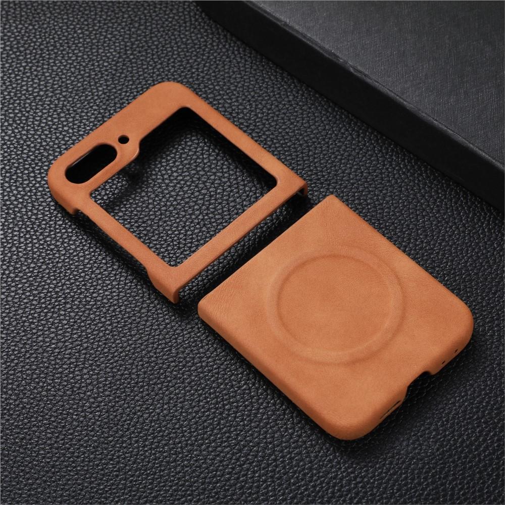 Luxury Suede Sheepskin Leather Case For Samsung Galaxy Z Flip 6 5 4 3 Magnetic For Magsafe Wireless Charging Business Soft Cover