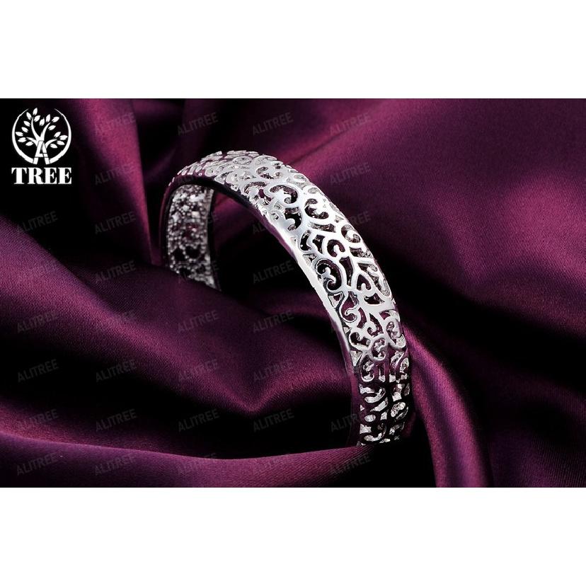 Fine Hollow pattern bangles 925 Sterling Silver cuff Bracelets for Women adjustable Fashion luxury Jewelry wedding Party Gifts
