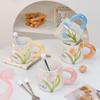 Cute Breakfast Mug Women's High Looking Home Tulip Ceramic Cup Creative Couple Coffee Water Cup