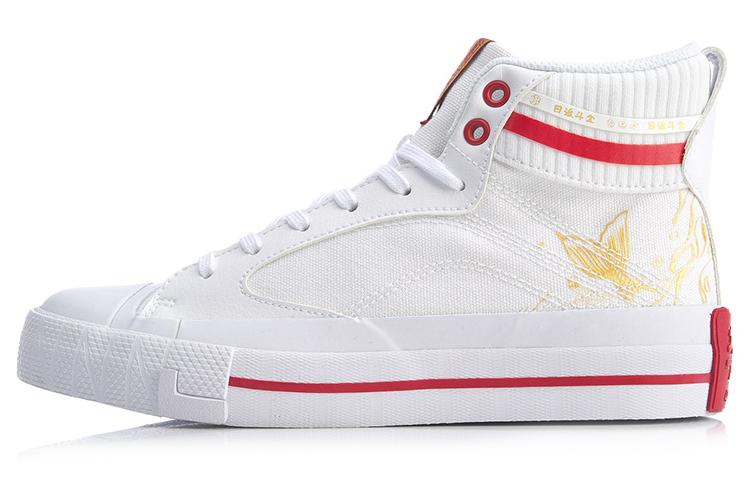 Li Ning Легкие Высокие Кеды для Скейтборда Женские Белые Красные AGCQ026-5 37.5
