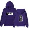 Attack On Titan Levi Ackerman Hoodie Unisex Fleece Sweatshirt Front Manga Eyes Print, Back Levi Portrait, Japanese Sleeve Text Autumn Winter Pullover