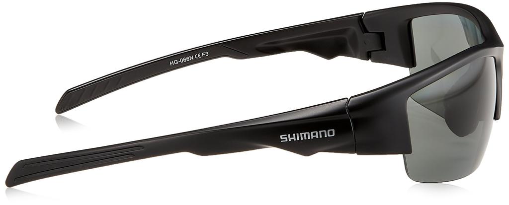 Shimano Polarized Fishing Matte Free Size HG-066N Sunglasses, Water-Repellent Half-Fishing Glasses, Black/Smoke,