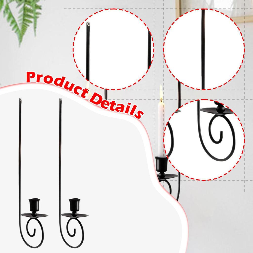 2 Pieces Metal Candle Sconces Wall Mounted for Sticks Candles Modern Hanging Art