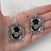 Gothic Black Bat Earrings with Earring Frame