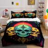 Colorful Skulls with Symbols. Bedding Sets Duvet Cover Sets Duvet Covers Pillowcases(1* Duvet Cover 2* Pillowcases Without Duvet Insert)