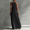 Women Sleeveless Loose Fit Maxi Dress with Pocket Color Block Design Casual Elegant Summer Long Dress