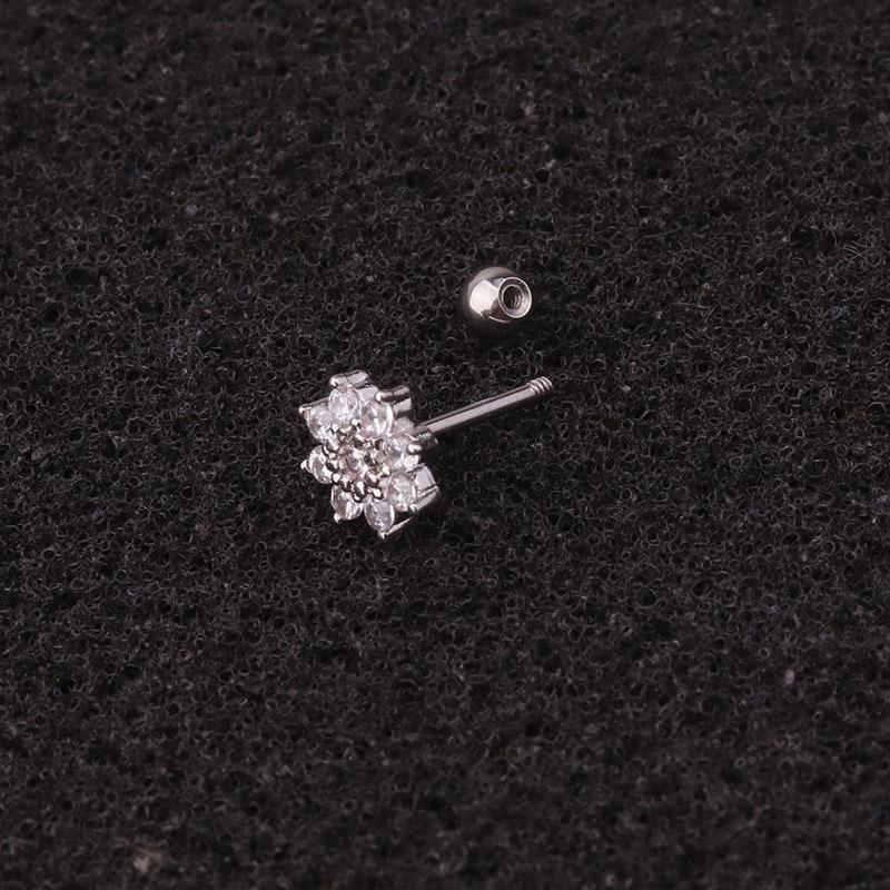 Gold Plated Anti-Allergic Tiny Ear Studs Earrings Set Surgical Stainless Steel Zircon Cz Stone Trendy Wedding Body Jewelry for
