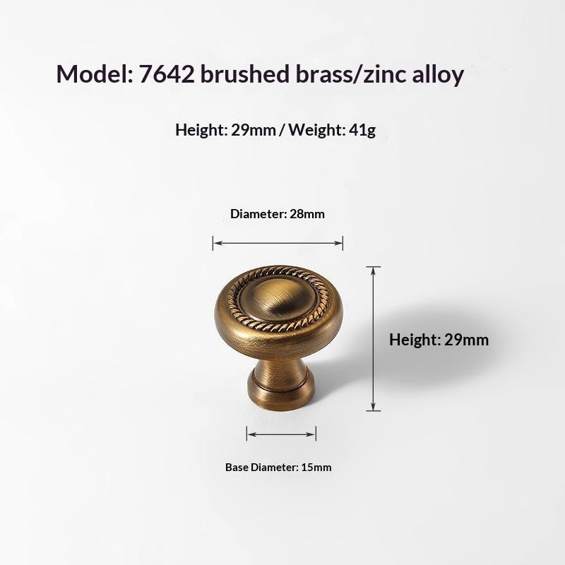 1 stk Køkkenmøbelhåndtag Vintage Stil Messinghåndtag Bronze Enkelt Hul Lille Knop Til Garderobedøre Skuffer Og Skabe