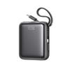 Powerbank 10000mAh 22,5W mit eingebauten USB-C Lightning-Kabeln - Schwarz